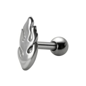 Silver and Steel Tragus Stud - Flaming