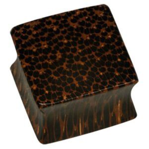 Square Wooden Flesh Plug - Palm Wood