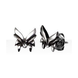 Stainless Steel & CZ Butterfly Earrings