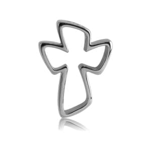 Stainless Steel Slanted Cross Pendant