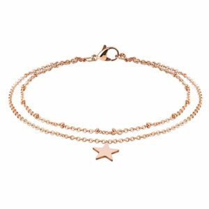 Star Dangling Rose Gold Ankle Bracelet
