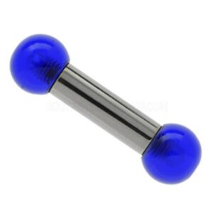 Steel & UV Large Gauge Barbell - Blue