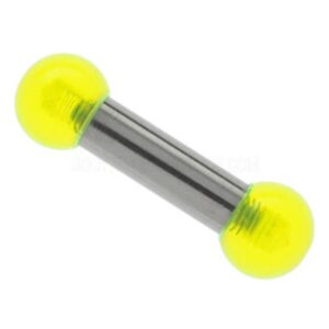 Steel & UV Large Gauge Barbell - Green
