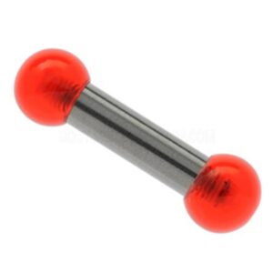 Steel UV Large Gauge Barbell - Red
