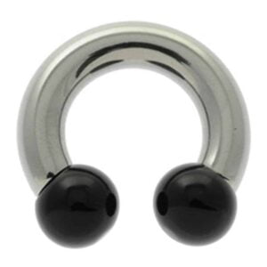 Steel & UV Large Gauge Circular Barbell - Black