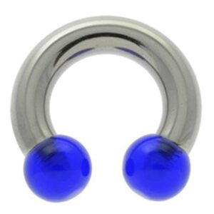 Steel & UV Large Gauge Circular Barbell - Blue