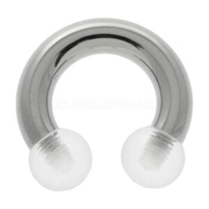 Steel & UV Large Gauge Circular Barbell - Clear