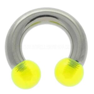 Steel & UV Large Gauge Circular Barbell - Green