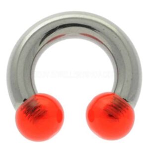 Steel & UV Large Gauge Circular Barbell - Red