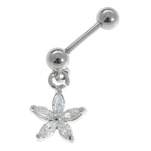 Steel Charm Barbell - Jewel Flower