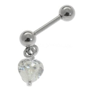 Steel Charm Barbell - Jewel Heart