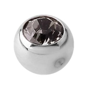 Steel Clip-in Jewelled Balls - Black