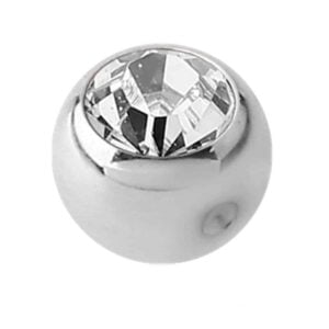 Steel Clip-in Jewelled Balls - Clear