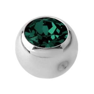 Steel Clip-in Jewelled Balls - Dark Green