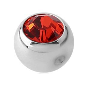 Steel Clip-in Jewelled Balls - Orange