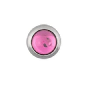 Steel Clip-in Smooth Jewelled Balls - Pink