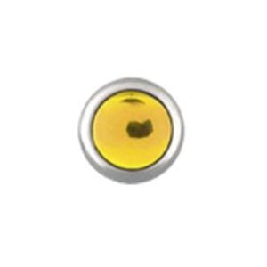 Steel Clip-in Smooth Jewelled Balls - Yellow