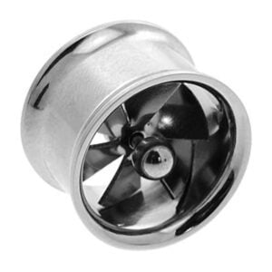 Steel Double Flare Flesh Plug - Spinning Pinwheel