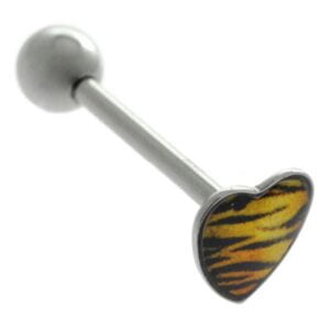 Steel Heart Tongue Bar - Tiger Print