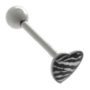 Steel Heart Tongue Bar - Zebra Print