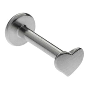 Steel Internally Threaded Labret Stud - Heart