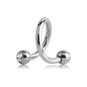 Steel Jewelled Body Spiral - Clear