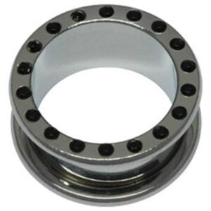 Steel Jewelled Flesh Tunnel - Black