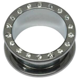 Steel Jewelled Flesh Tunnel - Clear