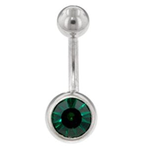Steel Jewelled Navel Banana Bell - Dark Green