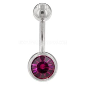 Steel Jewelled Navel Banana Bell - Fuchsia