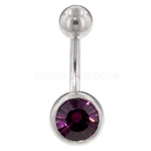 Steel Jewelled Navel Banana Bell - Purple