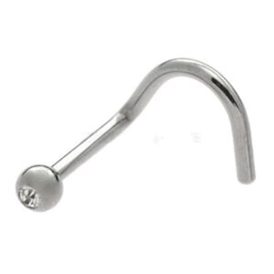 Steel Jewelled Nose Stud - Clear