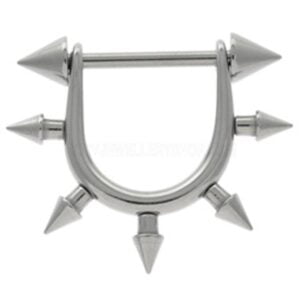 Steel Nipple Barbell & Stirrup - Spiked