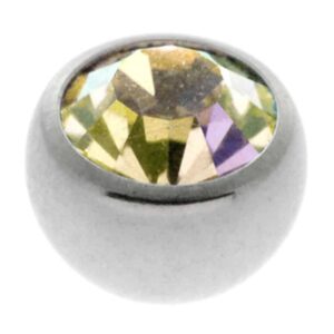 Steel Threaded Jewel Ball - Crystal AB