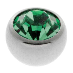 Steel Threaded Jewelled Balls - Dark Green