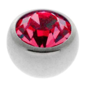 Steel Threaded Jewelled Balls - Fuchsia