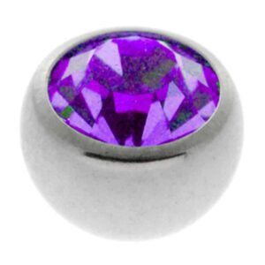Steel Threaded Jewelled Balls - Purple
