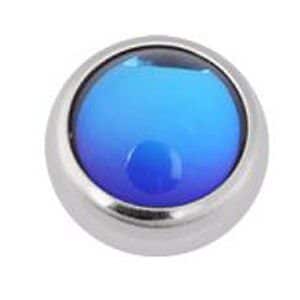 Steel Threaded Smooth Jewelled Balls - Dark Blue