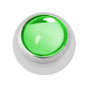 Steel Threaded Smooth Jewelled Balls - Green