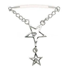 Sterling Silver & PTFE Nipple Chain - Stars