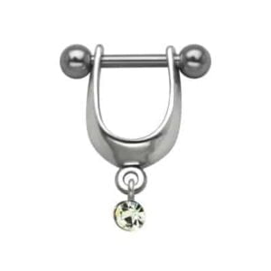 Sterling Silver and Steel Mini Helix Shield - Jewel Charm