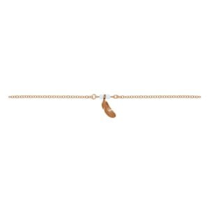 Silver Rose Gold Feather and Fake Pearl Ankle Chain