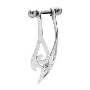 Surgical Steel and Silver Charm Ear Tip - Filigree Dropper