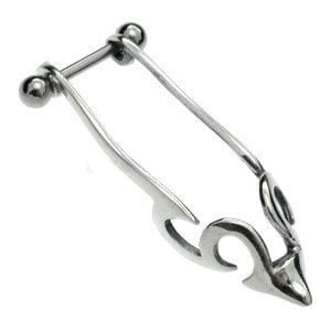 Surgical Steel and Silver Charm Ear Tip - Tribal Dropper