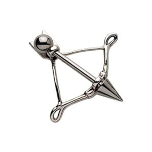 Surgical Steel and Silver Nipple Rounder - Bow and Arrow