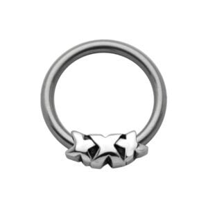 Surgical Steel Ball Closure Ring - Forwards Triple X