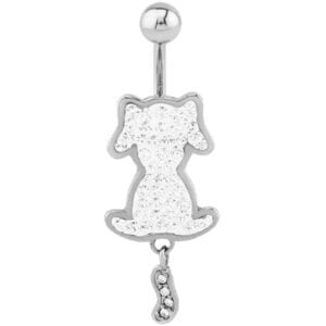 Surgical Steel Crystalline Jewelled Dog Banana Bell