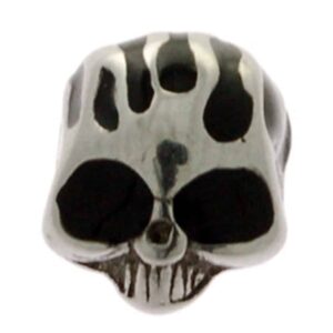 Surgical Steel Enamelled Threaded Skull - Black