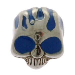 Surgical Steel Enamelled Threaded Skull - Blue