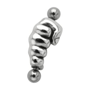 Surgical Steel Eyebrow Barbell - Silver Fist
